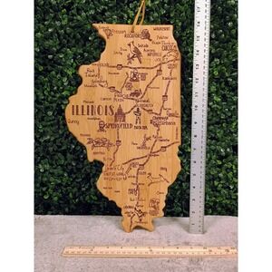 Totally Bamboo Illinois State Destination Serving and Cutting Board Wall Art